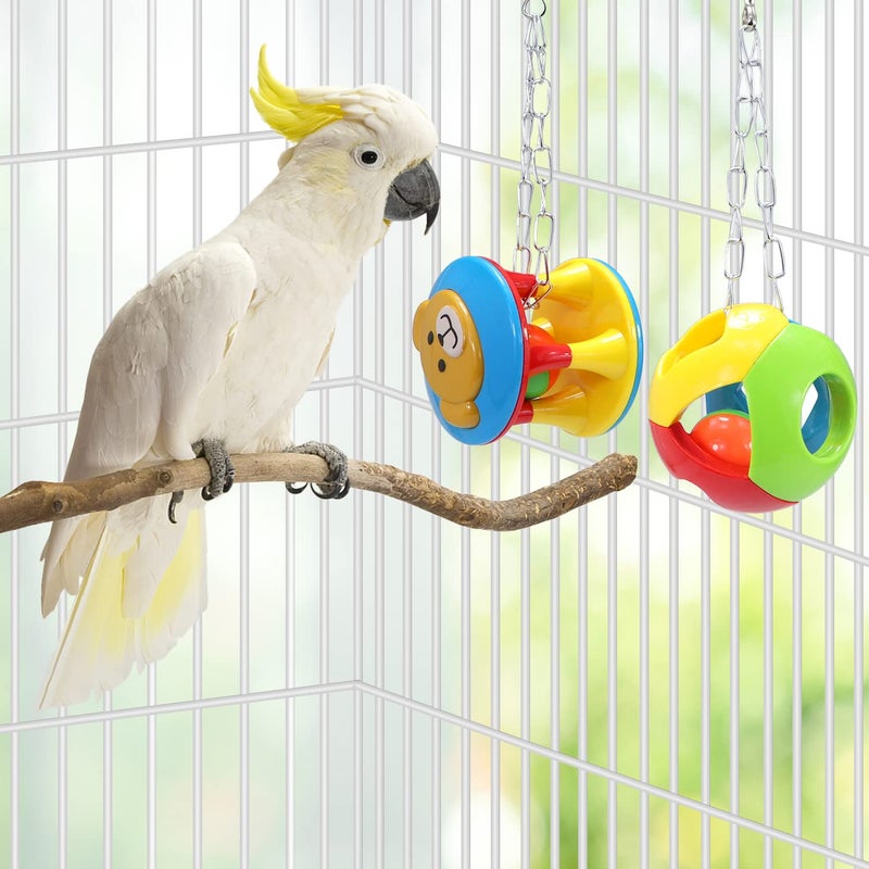 Litewoo 3 Pack Bird Chew Toy Bells Balls Set Parrot Training Toy Cage Accessories for Parakeet Cockatiel African Grey Cockatoo Macaw Conure - Image 4